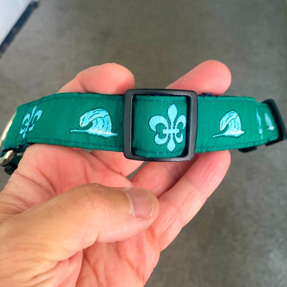 Tulane Green Wave Adjustable Dog Collar